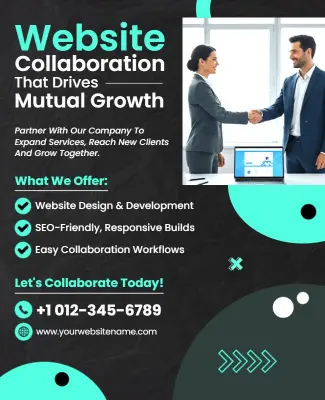 Website Partnership for Growth Collaboration Flyer Template