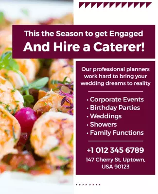 Wedding and Event Catering Services Flyer Template