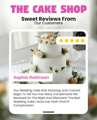 Wedding Cake Customer Review Showcase Flyer Template