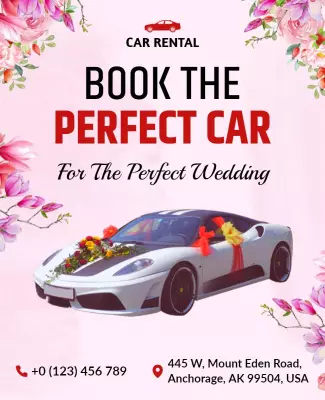 Wedding Car Rental Service Flyer Template