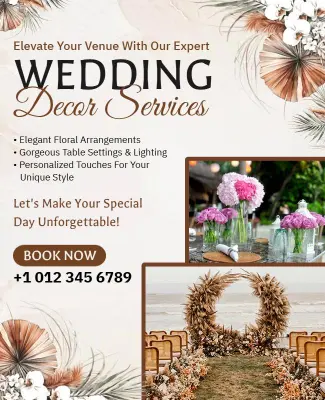 Wedding Decor Services Promotional Flyer Template