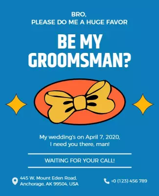 Wedding Groomsman Invitation Flyer Template