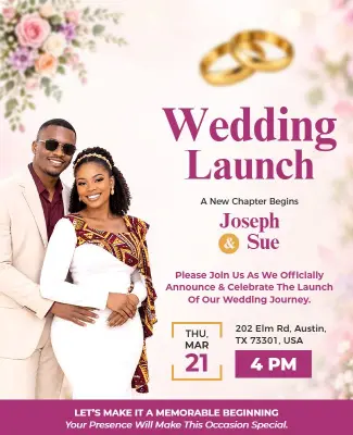 Wedding Launch Celebration Invitation Flyer Template