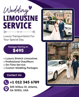 Wedding Limousine Service Flyer Template