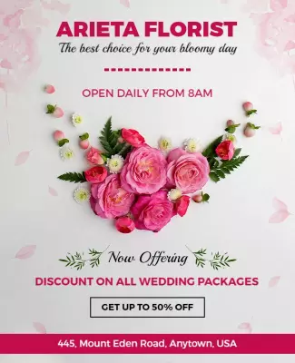 Wedding Package Discount Florist Flyer Template