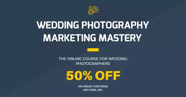 Wedding Photography Marketing Mastery Course Discount Banner Template