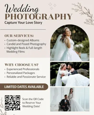 Wedding Photography Service Promotion Flyer Template