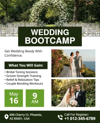 Wedding Preparation Bootcamp Event Flyer Template