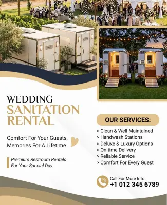 Wedding Sanitation Rental Services Flyer Template