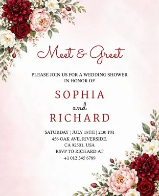 Wedding Shower Meet and Greet Flyer Template