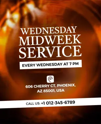 Wednesday Church Midweek Service Announcement Flyer Template