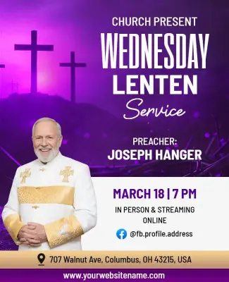 Wednesday Lenten Service Church Poster Template