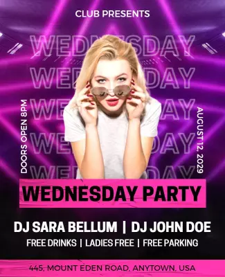 Wednesday Night Club Party Flyer Template