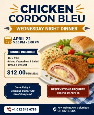 Wednesday Night Dinner Special Flyer Template