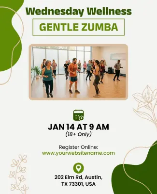 Wednesday Wellness Zumba Dance Class Flyer Template