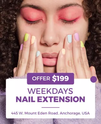 Weekday Nail Extension Beauty Offer Flyer Template