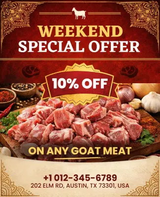 Weekend Goat Meat Special Offer Flyer Template