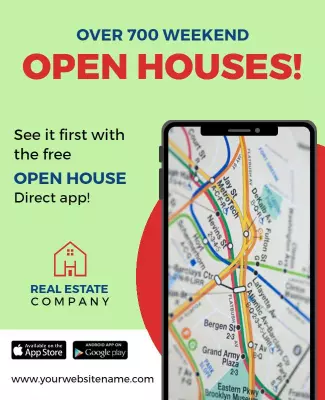 Weekend Open Houses Real Estate Flyer Template