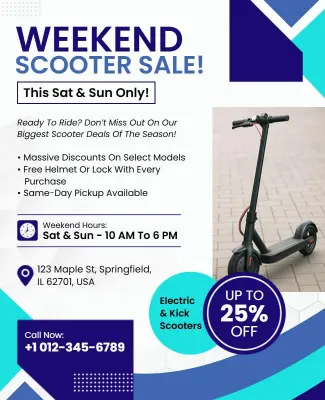 Weekend Scooter Sale Event Flyer Template