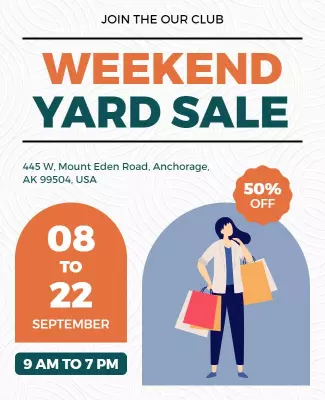 Weekend Yard Sale Shopping Event Flyer Template