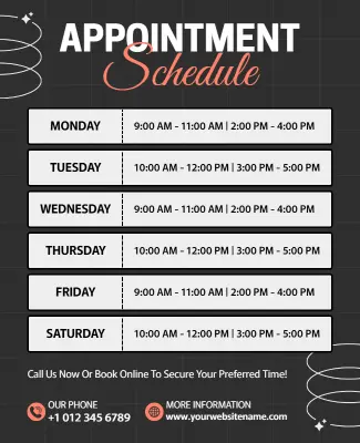 Weekly Appointment Schedule Poster Template