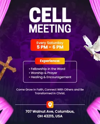 Weekly Church Cell Meeting Invitation Flyer Template