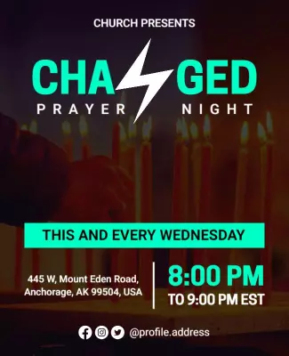 Weekly Church Prayer Night Event Flyer Template