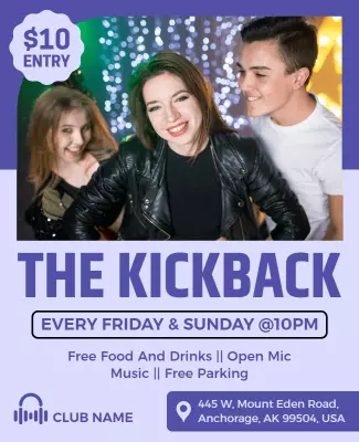 Weekly Club Night Entertainment Flyer Template