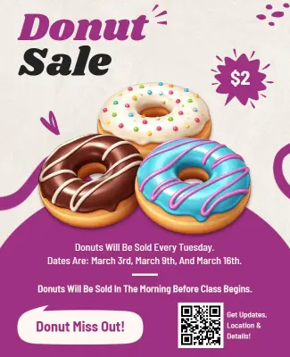 Weekly Donut Sale Promotional Poster Template