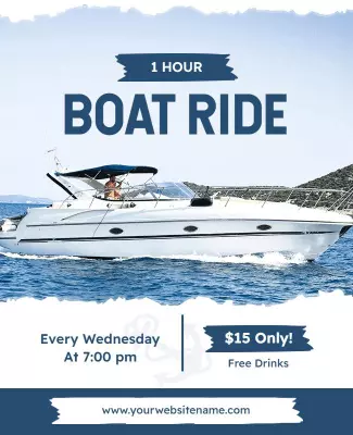 Weekly Evening Boat Ride Promotion Marine Flyer Template