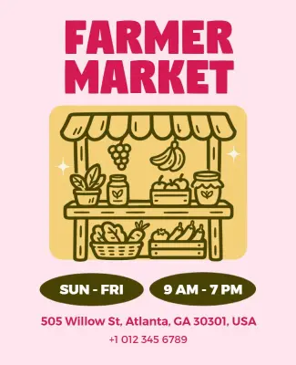 Weekly Farmers Market Event Poster Template