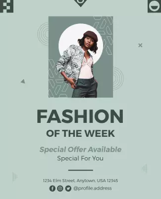 Weekly Fashion Event Promotional Flyer Template