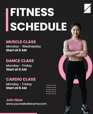 Weekly Fitness Class Schedule Flyer Template