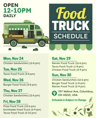 Weekly Food Truck Schedule Flyer Template