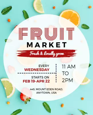 Weekly Fresh Fruit Market Event Flyer Template