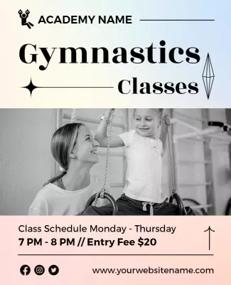 Weekly Gymnastics Training Classes Flyer Template