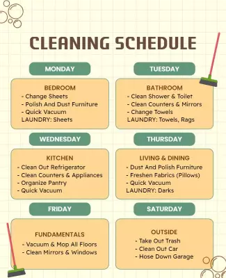 Weekly Household Cleaning Schedule Flyer Template