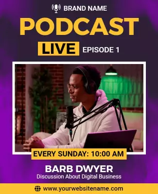 Weekly Live Podcast Event Flyer Template
