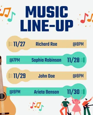 Weekly Music Event Line-up Flyer Template