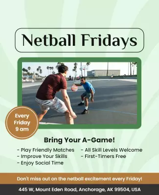 Weekly Netball Matches Outdoor Sports Flyer Template