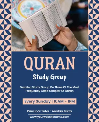 Weekly Quran Study Group Event Flyer Template