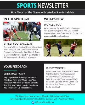 Weekly Sports Newsletter Insights Flyer Template