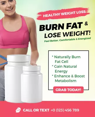 Weight Loss Supplement Promotion Flyer Template
