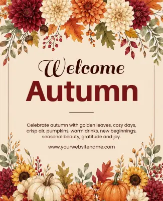 Welcome Autumn Seasonal Celebration Poster Template