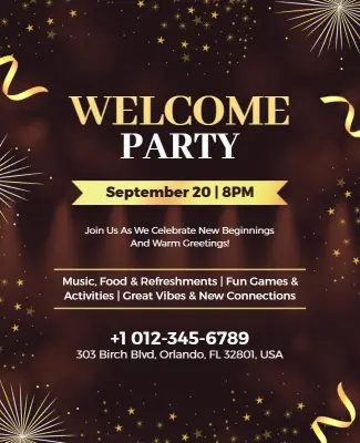 Welcome Celebration Party Invitation Flyer Template