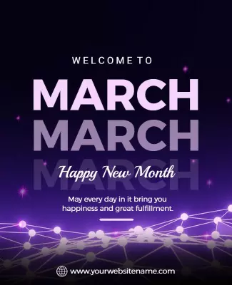Welcome March Celebratory Greetings Flyer Template