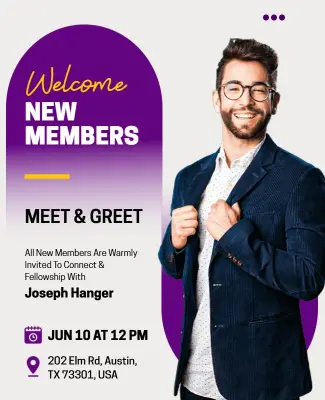 Welcome New Members Meet and Greet Flyer Template
