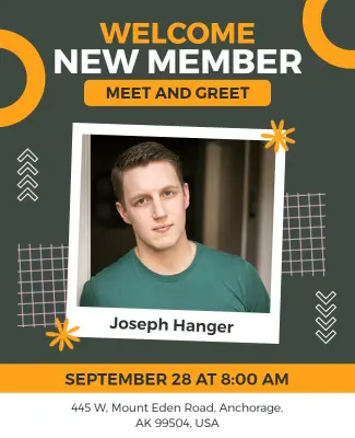 Welcome New Team Member Meet and Greet Event Flyer Template