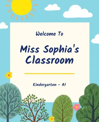 Welcome to Kindergarten Classroom Poster Template