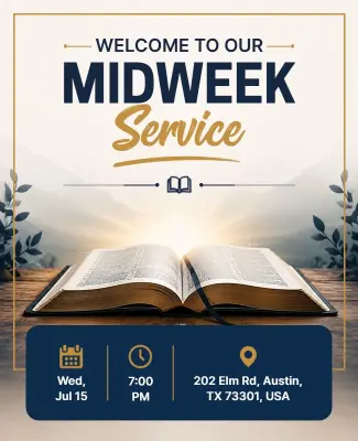 Welcome to Midweek Service Poster Template